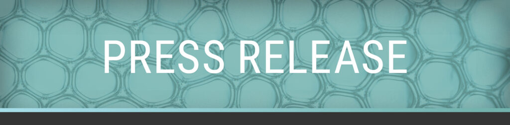 In a teal banner of teal-colored cells, lies the title "Press Release" in all caps, in white.