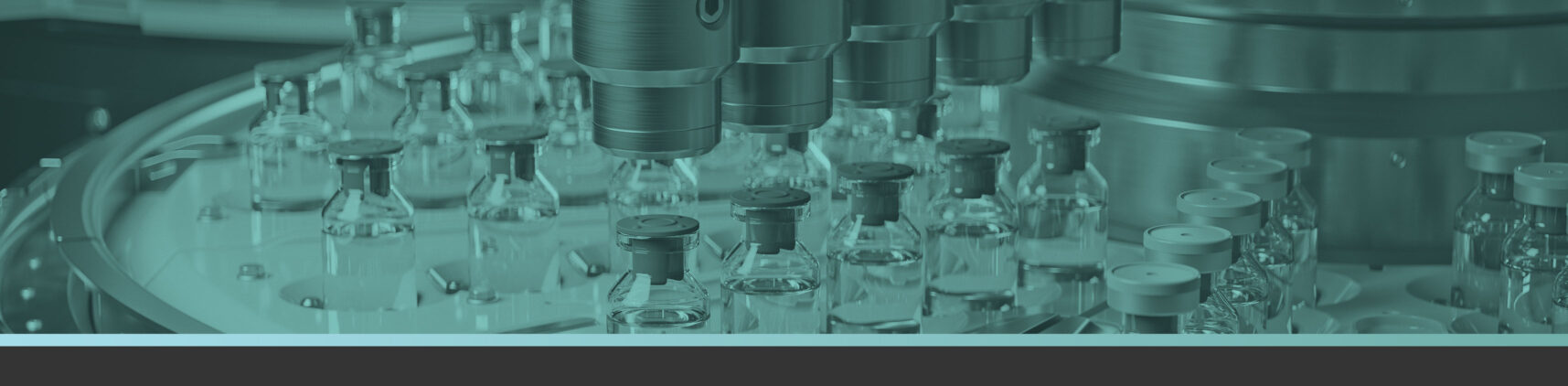 Explore modular biopharmaceutical manufacturing enabling flexible infrastructure, scalable bioprocessing, and cell therapy production. Image showing automated bottle filling for pharma